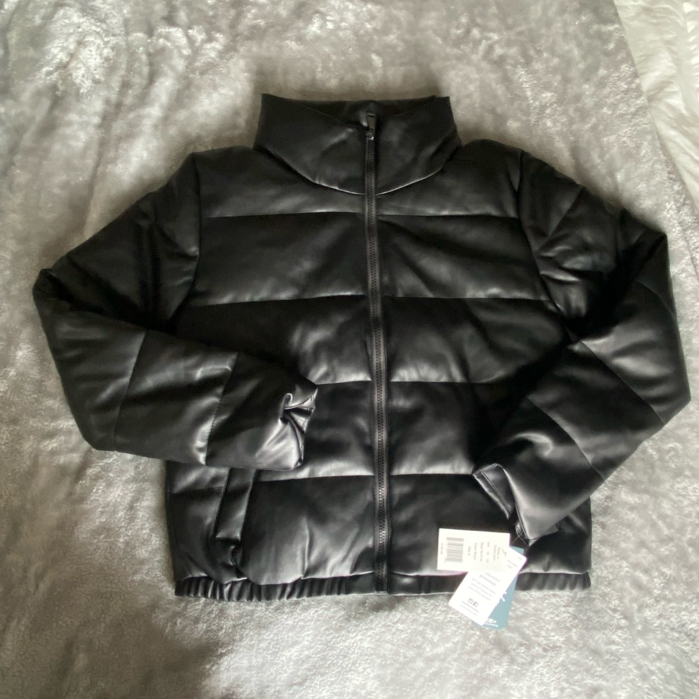 Women’s Leather Puffer Coat